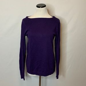 🌻2/$10 Ann Taylor Long Sleeve Purple Boat Neck Sweater